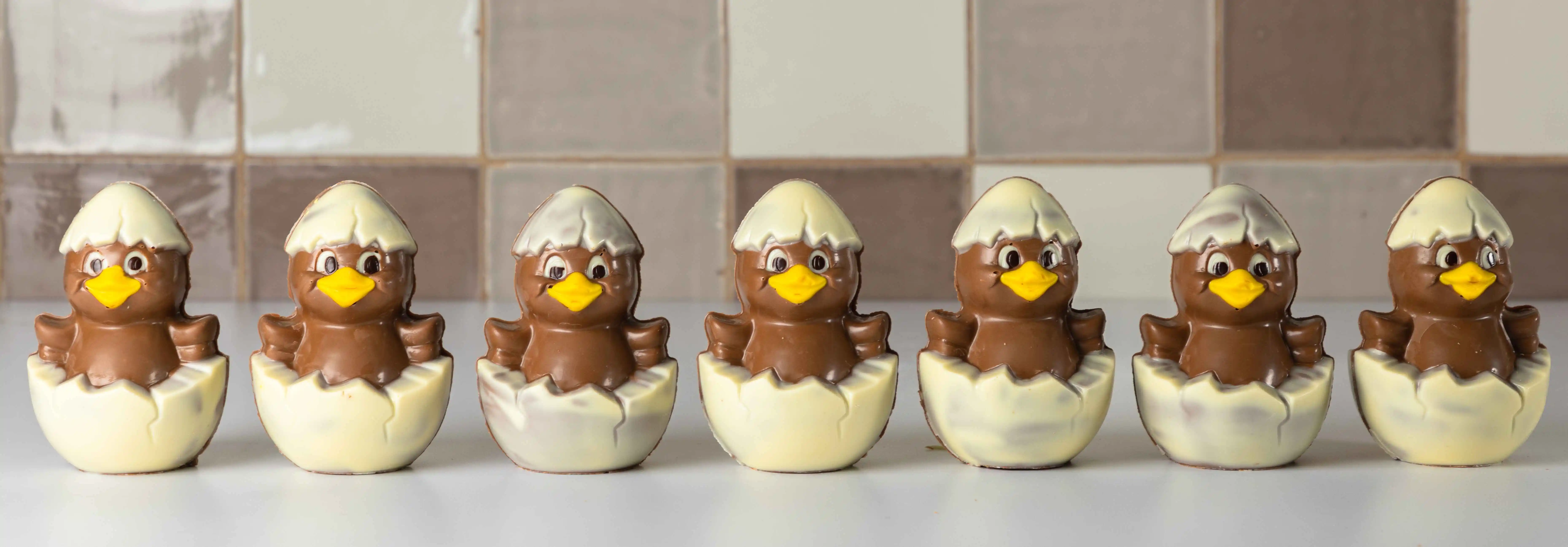 7 kippetjes uit ei naast elkaar